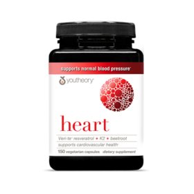 Youtheory Heart Capsules with Resveratrol, Vitamin K, & Beetroot, 150 ct.