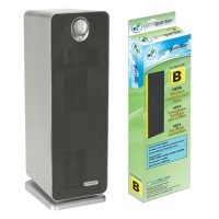 GermGuardian AC4900FL 22-Inch Air Purifier Tower with HEPA Filter; Plus Bonus Replacement HEPA Filter; UV Sanitizer and Odor Reduction