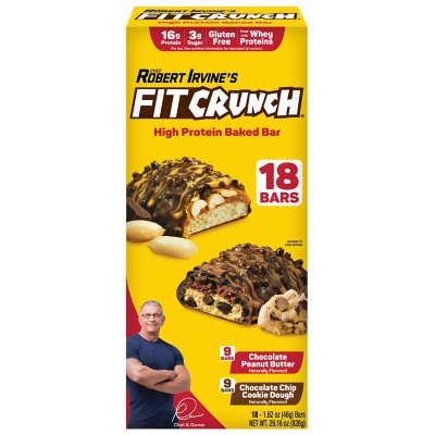 Chef Robert Irvine's FITCRUNCH High Protein Bars, Variety Pack ( oz.,  18 ct.) - Sam's Club