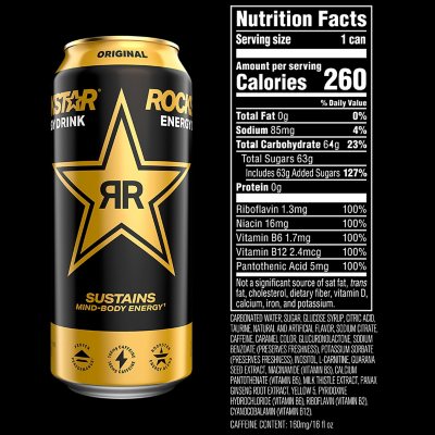 Rockstar Energy Drink, Original, 16oz Cans (24 Pack)