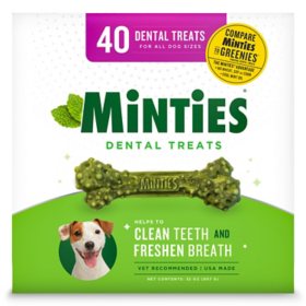 Minties Dental Dog Bone Treats, Maximum Mint (40 ct.)