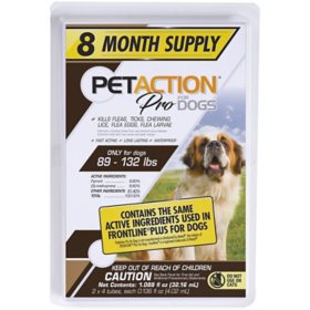 PetAction Pro for Dogs, 8 Doses (Choose Your Size)