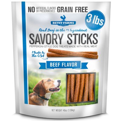 Betsy Farms Savory Sticks Dog Treat, Beef Flavor (3 lbs.) - Sam's Club