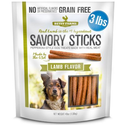 Betsy Farms Savory Sticks Dog Treat, Lamb Flavor (3 lbs.) - Sam's Club