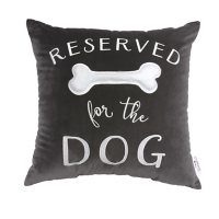 Studiochic Pet Lovers Embroidered Velour Decorative Pillow (Reserved for the Dog)