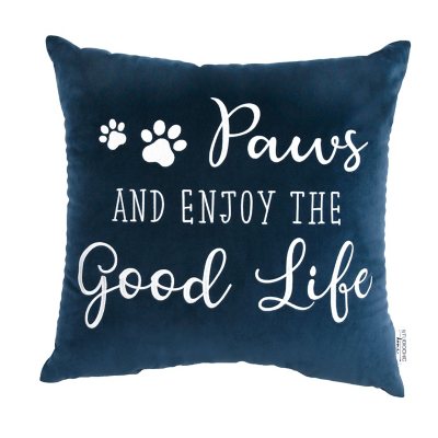 Studiochic Pet Lovers Embroidered Decorative Pillow (Paws and