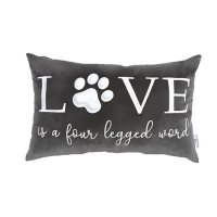 Studiochic Pet Lovers Embroidered Decorative Pillow (Love is a Four-Legged Word)