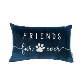 Studiochic Pet Lovers Embroidered Velour Decorative Pillow (Friends Fur Ever)