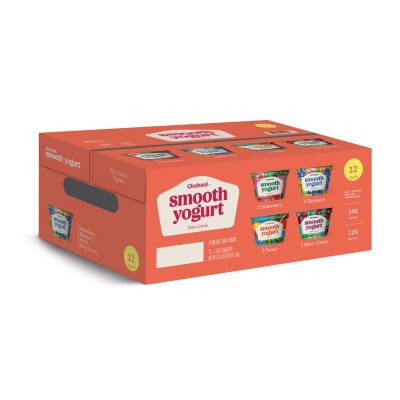 Chobani Smooth Yogurt 4Flavor Variety Pack (5.3 oz. ea., 12 cups