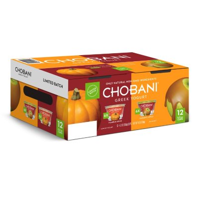 Chobani Greek Yogurt, Pumpkin Spice, Caramel Apple (5.3 oz. cup, 12 pk