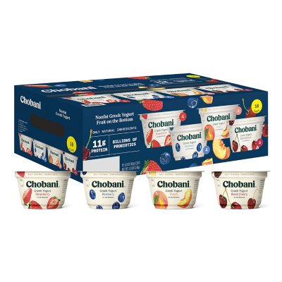 Chobani Zero Sugar Greek Yogurt Variety Pack, 16 pk./5.3 oz.