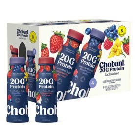 Chobani Complete Protein Lowfat Greek Yogurt Shakes Variety Pack, 10 fl. oz. bottle, 8 ct.