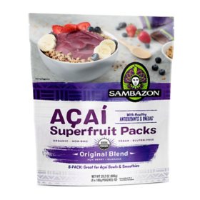 Sambazon Organic Acaí Original Blend Superfruit Packs, Frozen 8 pk.