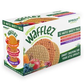 Sprout Organic Wafflez Variety Pack Toddler Snack, (30 ct.)