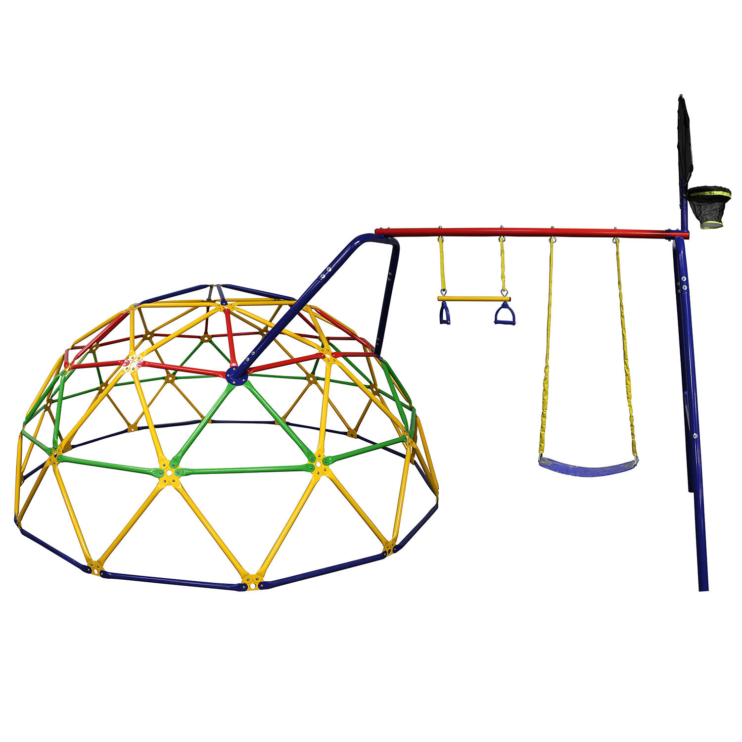 Skywalker Sports 10′ Geo Dome Climber with Swing Set Accessory