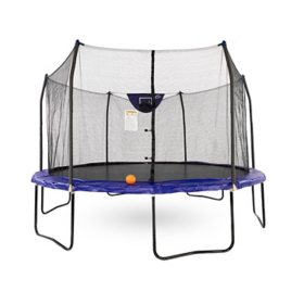 Skywalker Trampolines 14' Heavy Duty Round Trampoline with Enclosure and Basketball Hoop