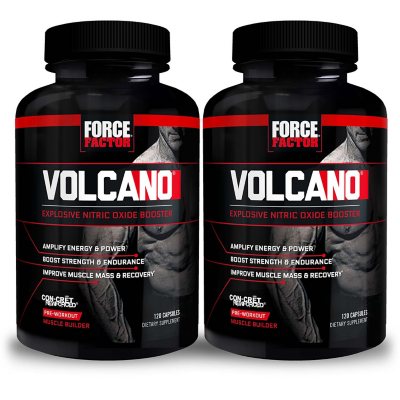 Force Factor Volcano Nitric Oxide Booster 120 Ct 2 Pk Sam S Club