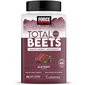Force Factor Total Beets, Beet Root Superfood Soft Chews, Acai Berry 90 ct.