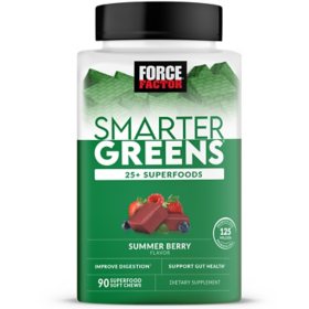 Force Factor Smarter Greens 25+ Superfoods Chews, Summer Berry (90 ct.)