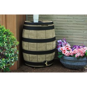 50-Gallon Darkened Ribs Rain Vault Barrel, Assorted Colors