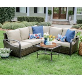 Harrison 4 Piece Outdoor Sectional With Sunbrella Fabric Sam S Club