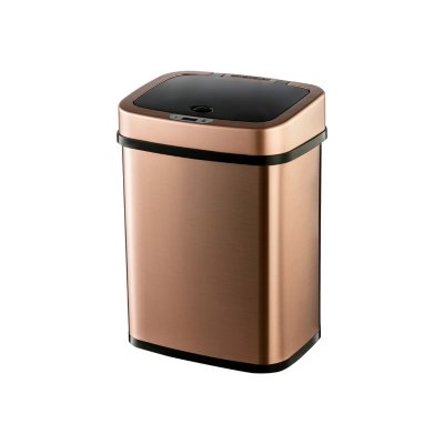 IRONWALLS Commercial Trash Can with Lid, Black Outdoor Garbage Can