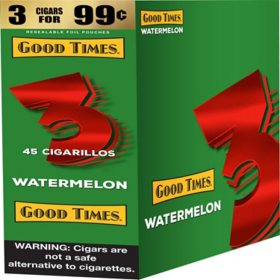 Good Times Watermelon Cigarillos, Pre-Priced 3 for $0.99, 3 ct., 15 pk.