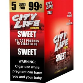 Good Times City Life Sweet Cigarillos Pre-Priced 5 ct., 15 pk.