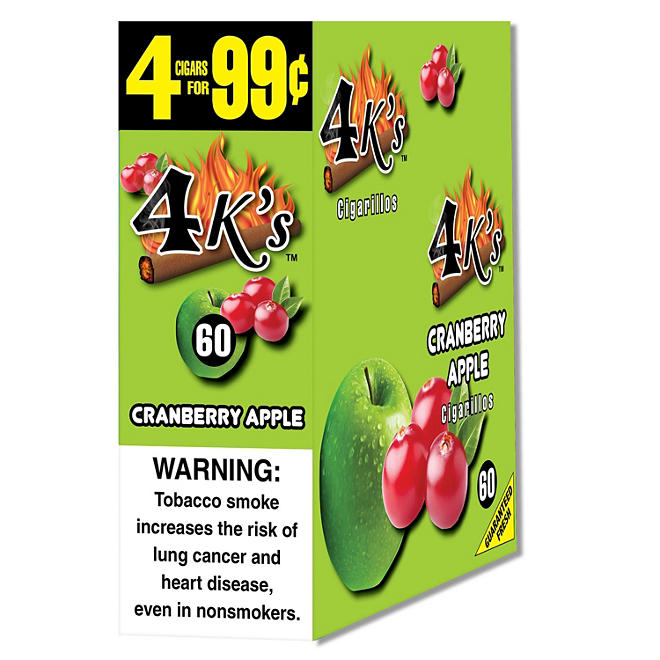 4K's Cranberry Apple Cigars 4 for $.99 (15/4pk., 60 ct.)