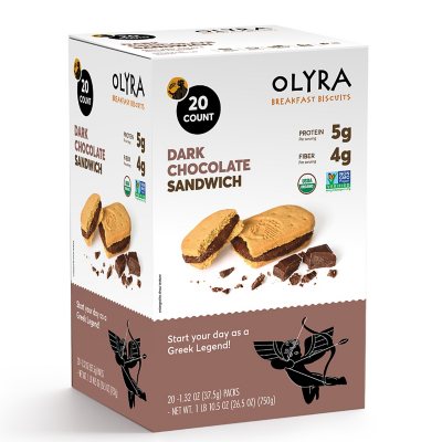 OLYRA Organic Breakfast Biscuits, Dark Chocolate Crème (20 ct.) Sam's