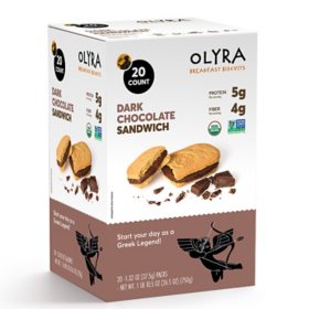 OLYRA Organic Breakfast Biscuits, Dark Chocolate Crème (20 ct.)