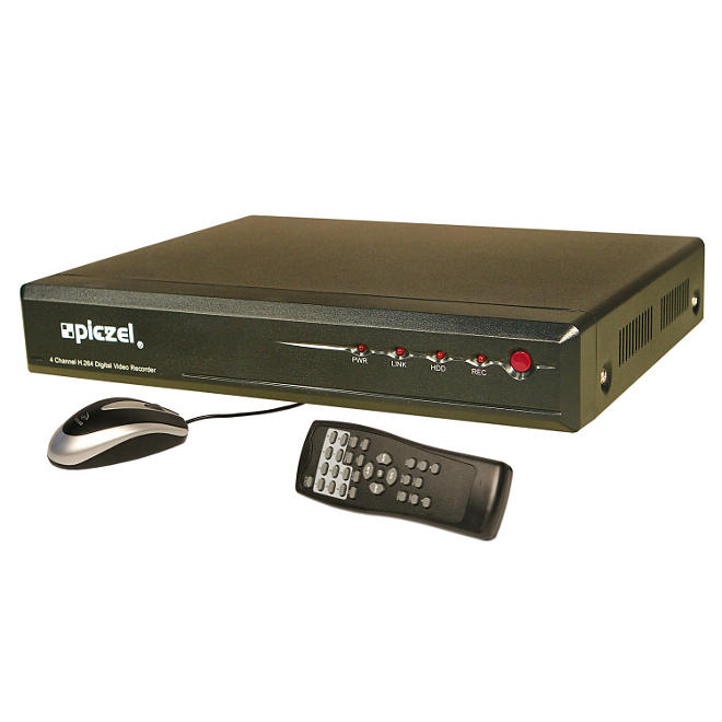 Piczel 5204  4 CH H.264 Codec DVR with 500GB HDD, Internet, 3G/4G Smartphone Monitoring, E-mail and Text Message Alerts