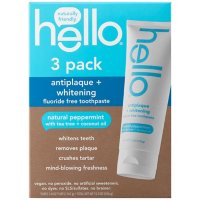 hello Antiplaque + Whitening Fluoride Free Toothpaste (5.0 oz., 3 pk.)