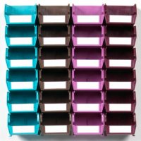LocBin Wall Storage System with 24 Small Multi-Colored Bins