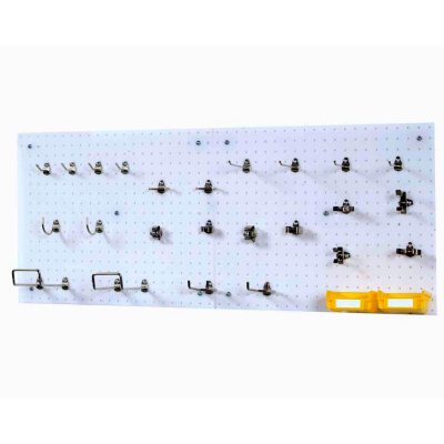 Wall Control Hobby Craft Pegboard Organizer Storage Kit - Yellow and Blue