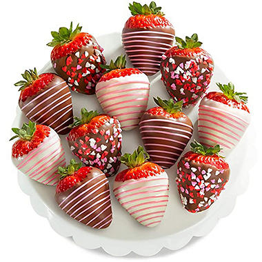 12 Piece Valentine Love Berries Chocolate Covered Strawberries