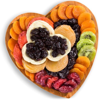 Dried Fruit on Heart Bamboo Serving Tray Sam's Club