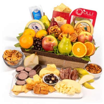 Classic Fruit, Cheese and Salami Gift Basket