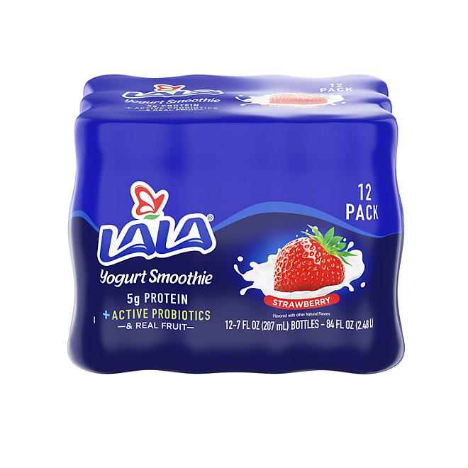 LALA Wild Strawberry Yogurt Smoothie, (7 fl. oz. bottle, 12 ct.)