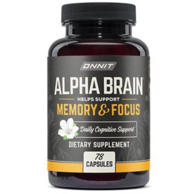 ONNIT Alpha BRAIN Premium Nootropic Brain Health Supplement, Memory and Focus Support Capsules 78 ct.