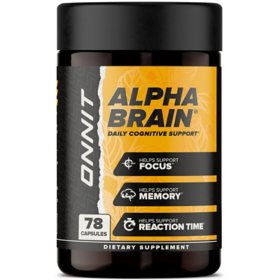 ONNIT Alpha BRAIN Premium Nootropic Brain Health Supplement, Memory and Focus Support Capsules 78 ct.