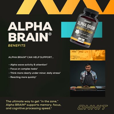 ONNIT Alpha BRAIN Premium Nootropic Brain Health Supplement, 78 ct.