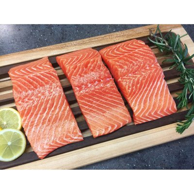Norwegian Antibiotic-Free Sashimi-Grade Atlantic Salmon, Skinless (5 oz.  ea., 16 ct.), Delivered to your doorstep - Sam's Club