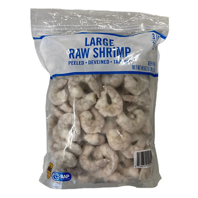 Large Raw Shrimp (3 lb. bag, 31-40 shrimp per pound)