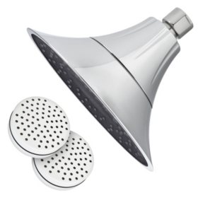VivaSpring Filtered Showerhead in Chrome with Slate or Obsidian Face
