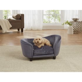 Enchanted Home Pet Ultra Plush Snuggle Sofa Bed Dark Grey Small