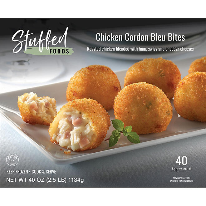 Stuffed Foods Chicken Cordon Bleu Bites 40 oz.