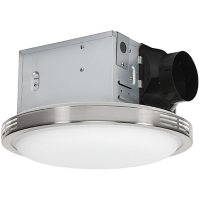 Homewerks Bathroom Ventilation Fan with LED Light and Brushed Nickel Trim