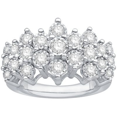 Amazon.com: VIP Jewelry Art 0.75 CT TW U-Prong 9-Stone