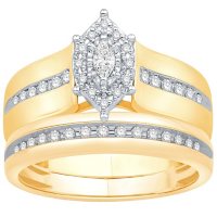 0.33 CT. T.W. Marquise Shape Bridal Set in 14K Two-Tone Gold